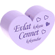 motif bead, heart-shaped – "Evlat kokusu Cennet kokusudur" : lilac